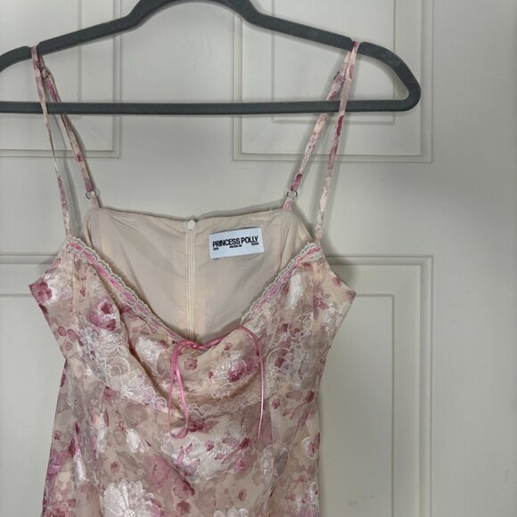 Princess Polly Pink Floral Mini Dress Sz 6 - Picture 3 of 3